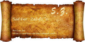 Saffer Zalán névjegykártya